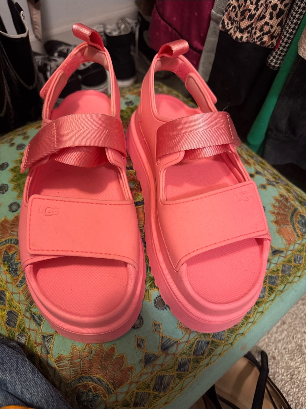 UGG Coral Pink Platform Sandals